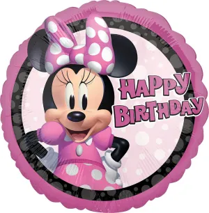 17" Anagram Minnie Forever Happy Birthday Disney Foil Balloon | Buy 5 Or More Save 20%