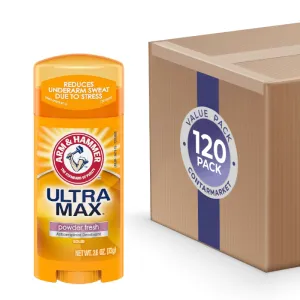 A&H Deodorant UltraMax Solid Powder Fresh, 2.6 oz - 120 Pack