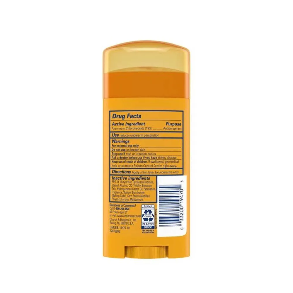 A&H Deodorant UltraMax Solid Powder Fresh, 2.6 oz - 120 Pack