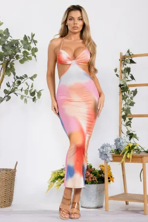D814 - Tie Dye Maxi Dress