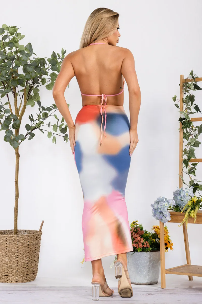 D814 - Tie Dye Maxi Dress