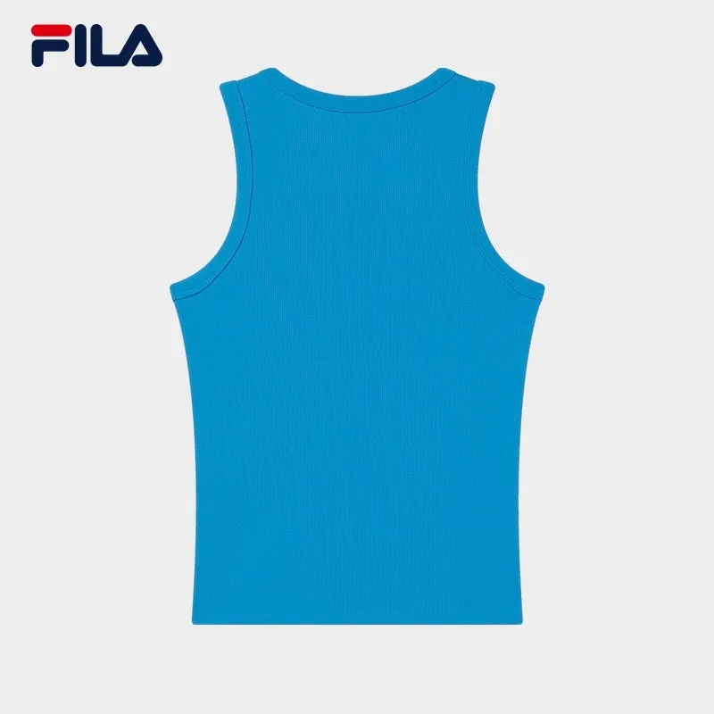 FILA CORE LIFESTYLE HERITAGE Women Cotton Tank Top (Blue / White)
