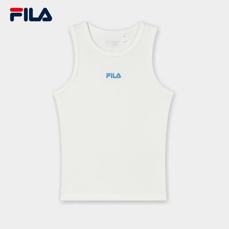 FILA CORE LIFESTYLE HERITAGE Women Cotton Tank Top (Blue / White)