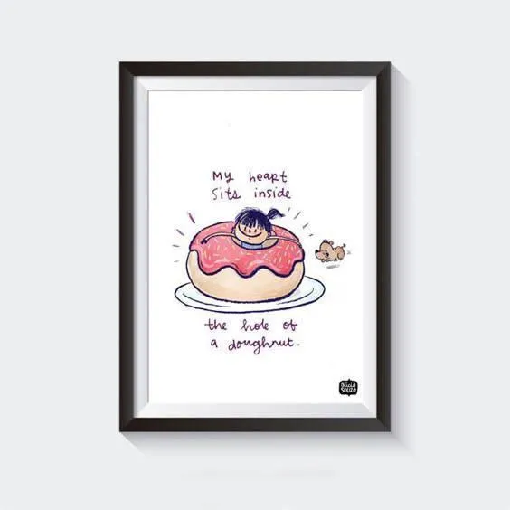 Girl In A Doughnut Wall Art
