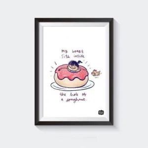 Girl In A Doughnut Wall Art