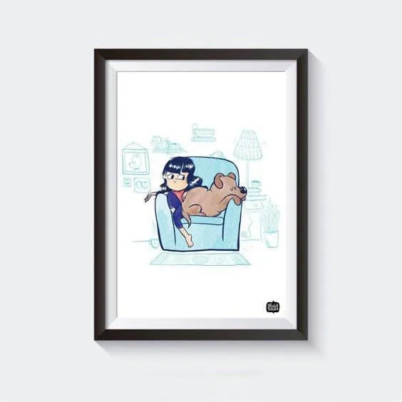 Girl On The Couch Wall Art