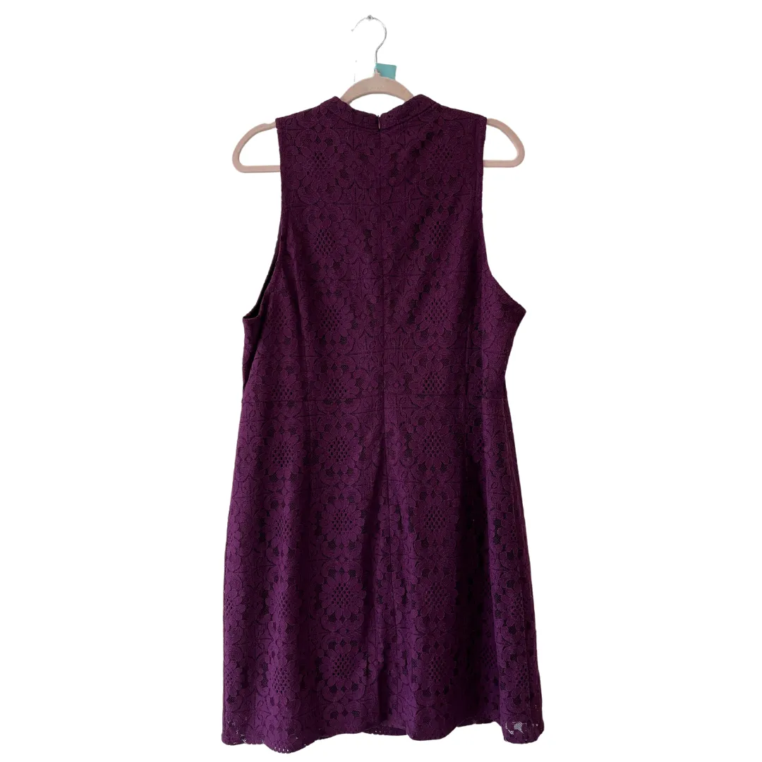plum floral lace dress - 1X